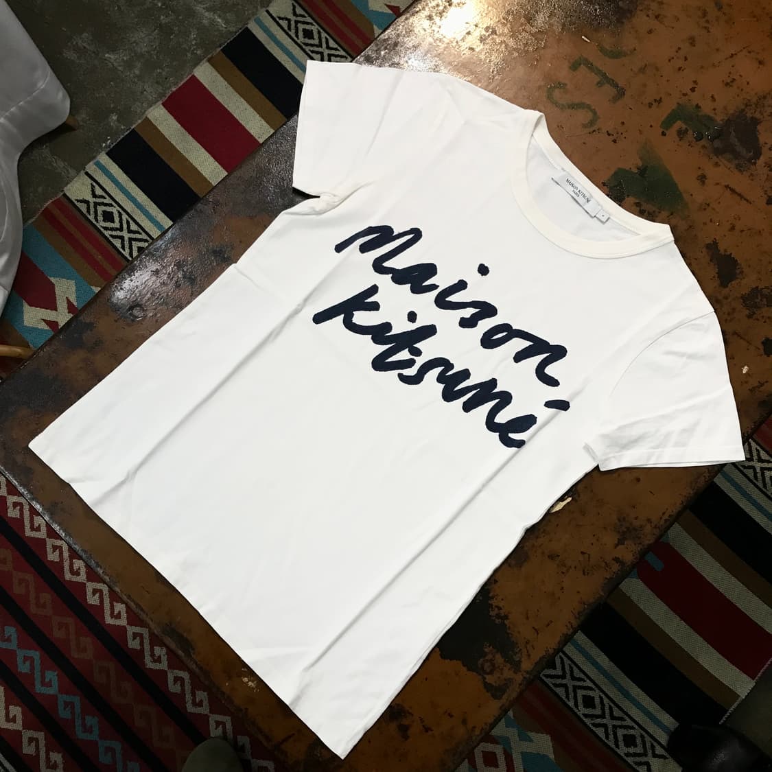 메종 키츠네 알파벳 프린팅 화이트 숏 슬리브 여성 55 사이즈 상품이미지2