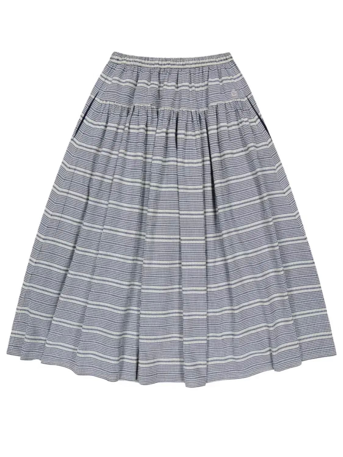 코이세이오 와이드 셔링 스커트 네이비 상품이미지1