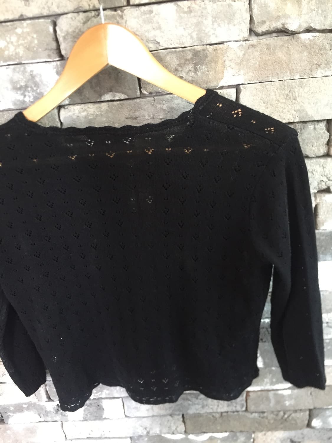 black punching lace ribbon cardigan 상품이미지3