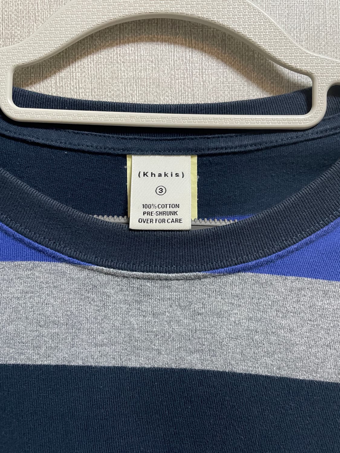 카키스 스트라이프 반팔티셔츠 상품이미지3