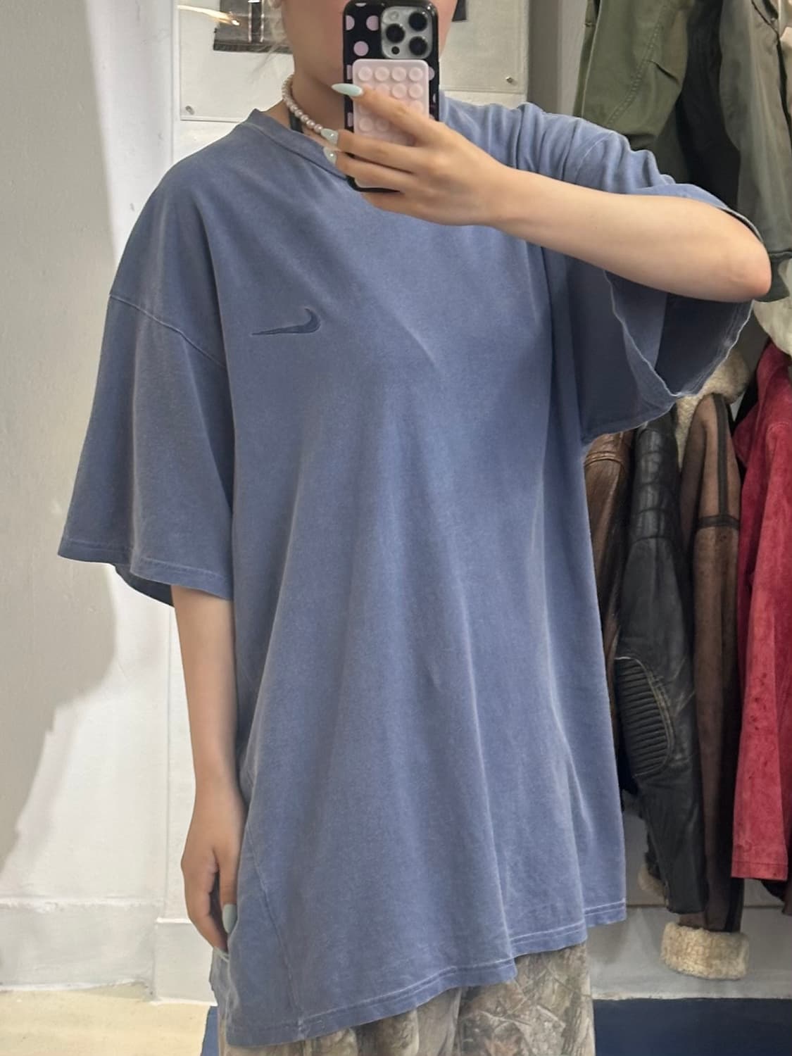 1990s NIKE 나이키 소라색 반팔티 상품이미지1