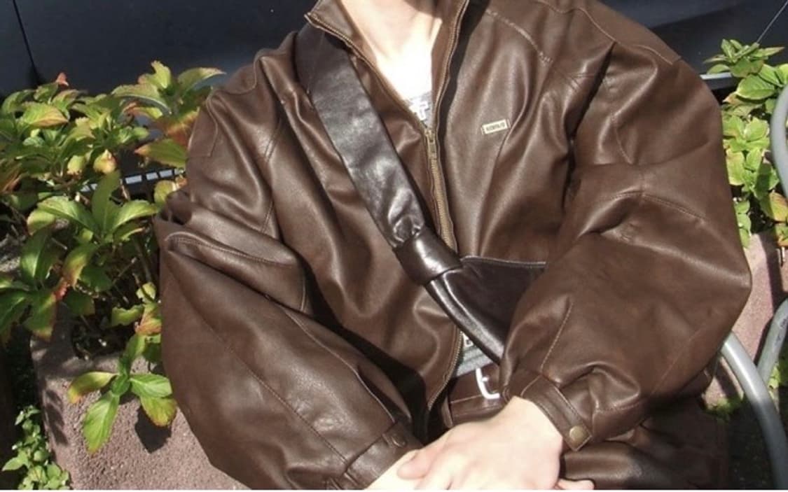 아조바이아조 페이크레더 누빔 자켓 상품이미지4