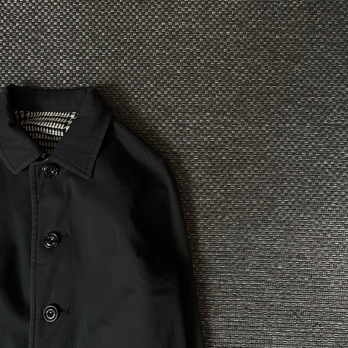 빈티지 블랙 패턴 리버시블 싱글 코트 상품이미지4