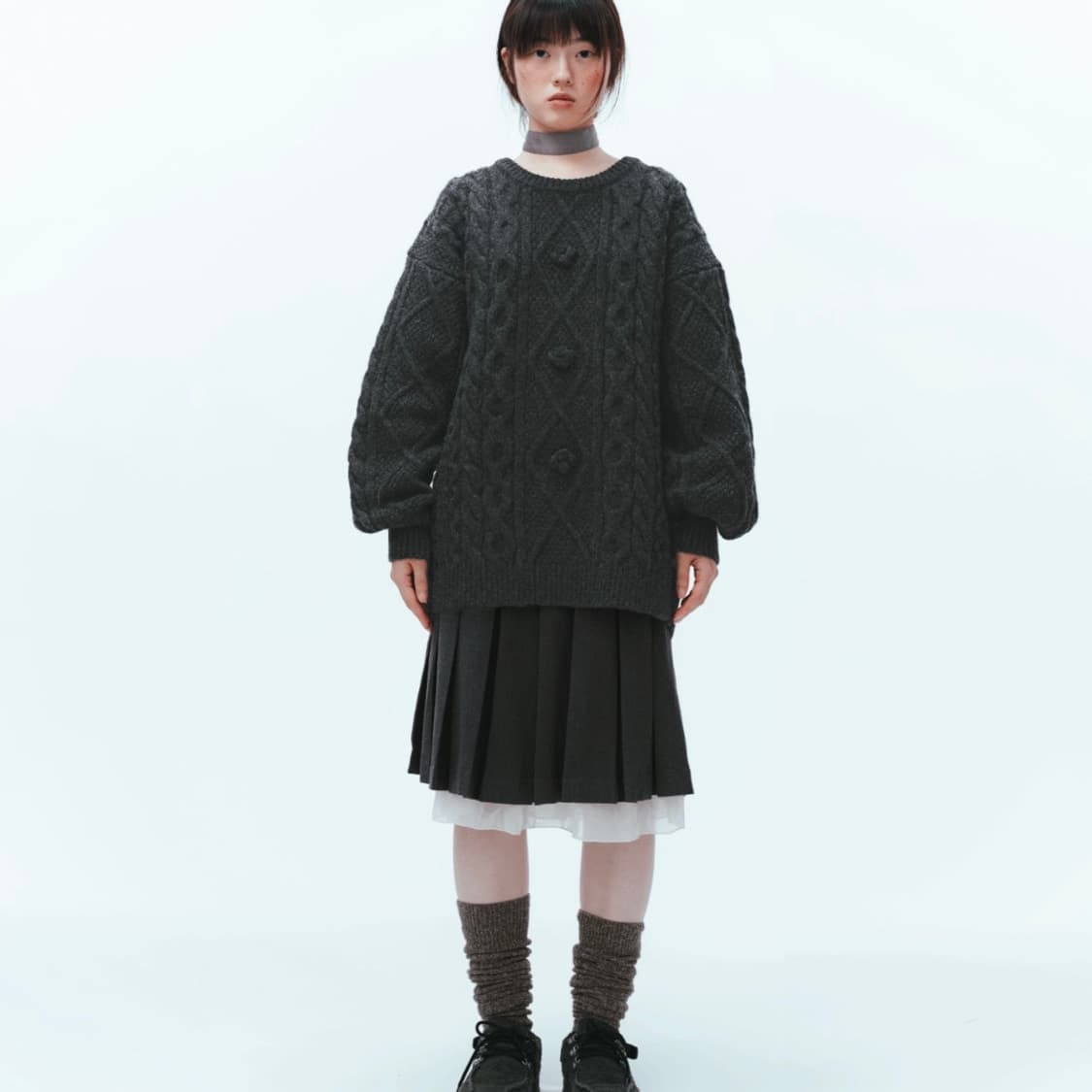 COYSEIO POMPOM CABLE KNIT 상품이미지2