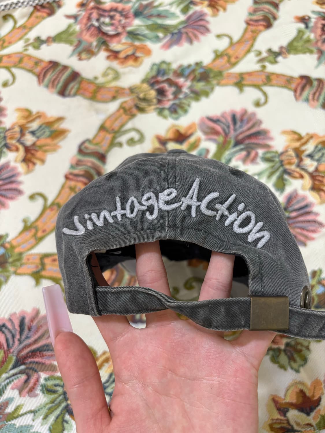 Rashan 그레이 빈티지 볼캡 상품이미지3