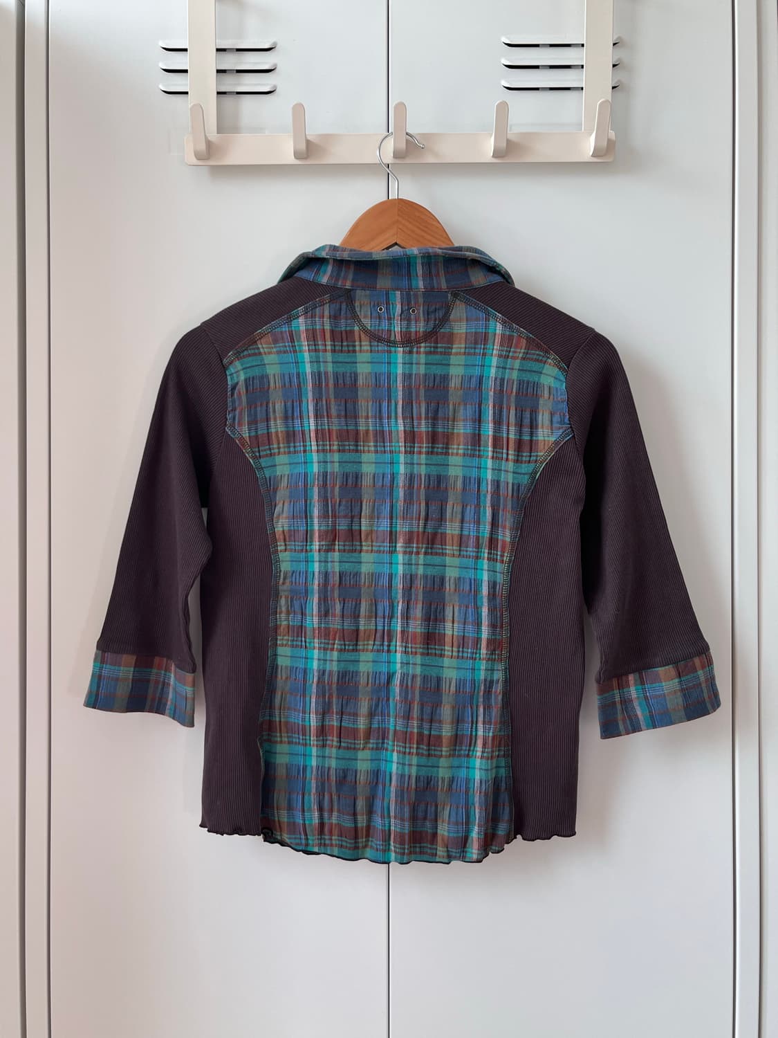 Apaiser 체크 레이어드 카라 티셔츠 상품이미지7