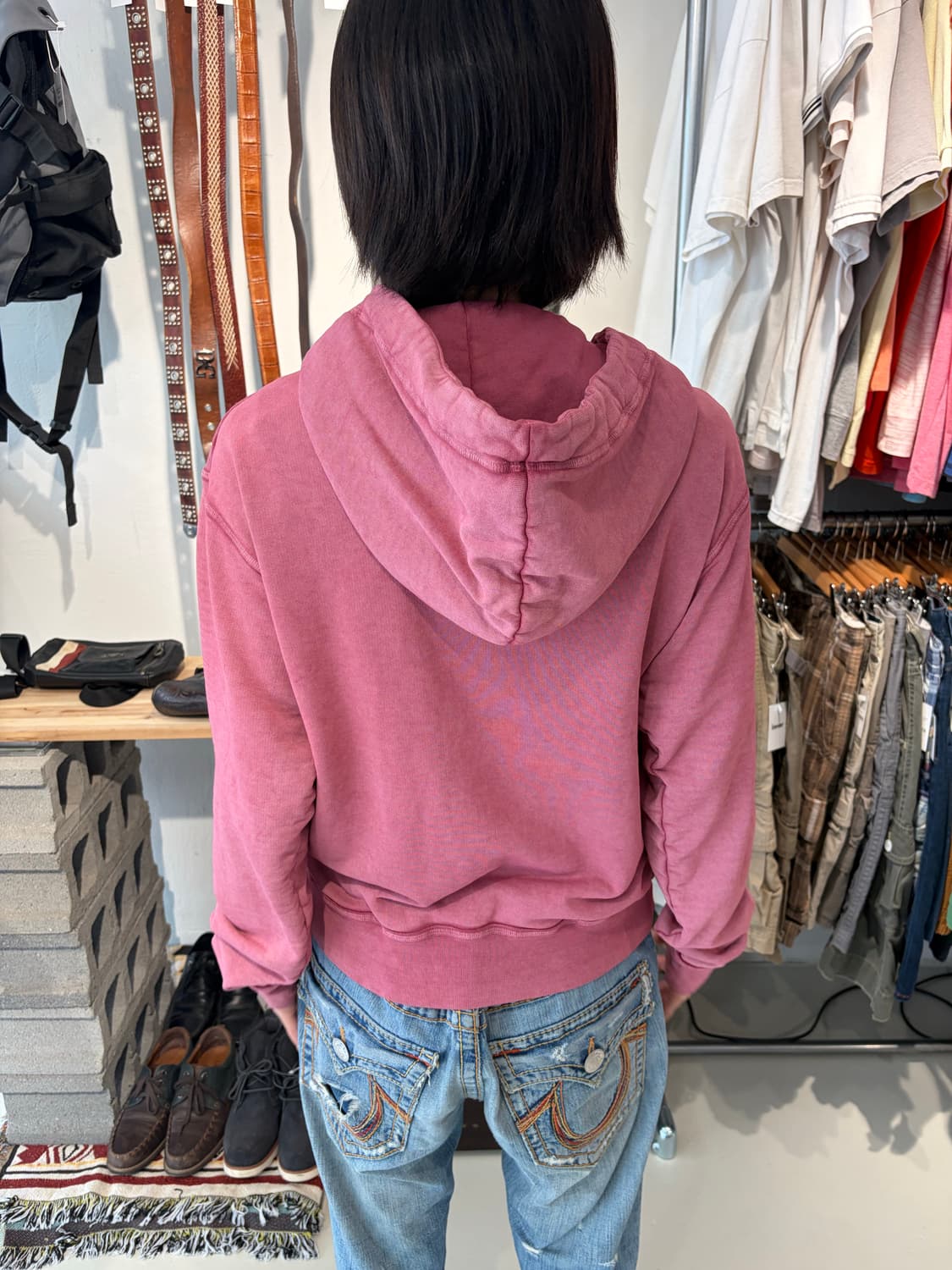 DSQUARED2 오버롤즈 핑크 후드 티셔츠 S 상품이미지4