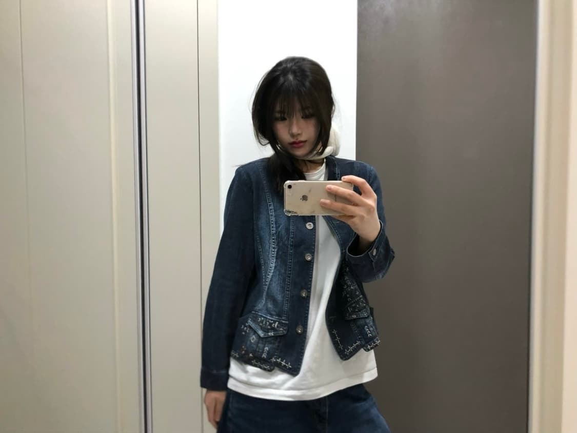 빈티지 자수 청자켓 상품이미지1