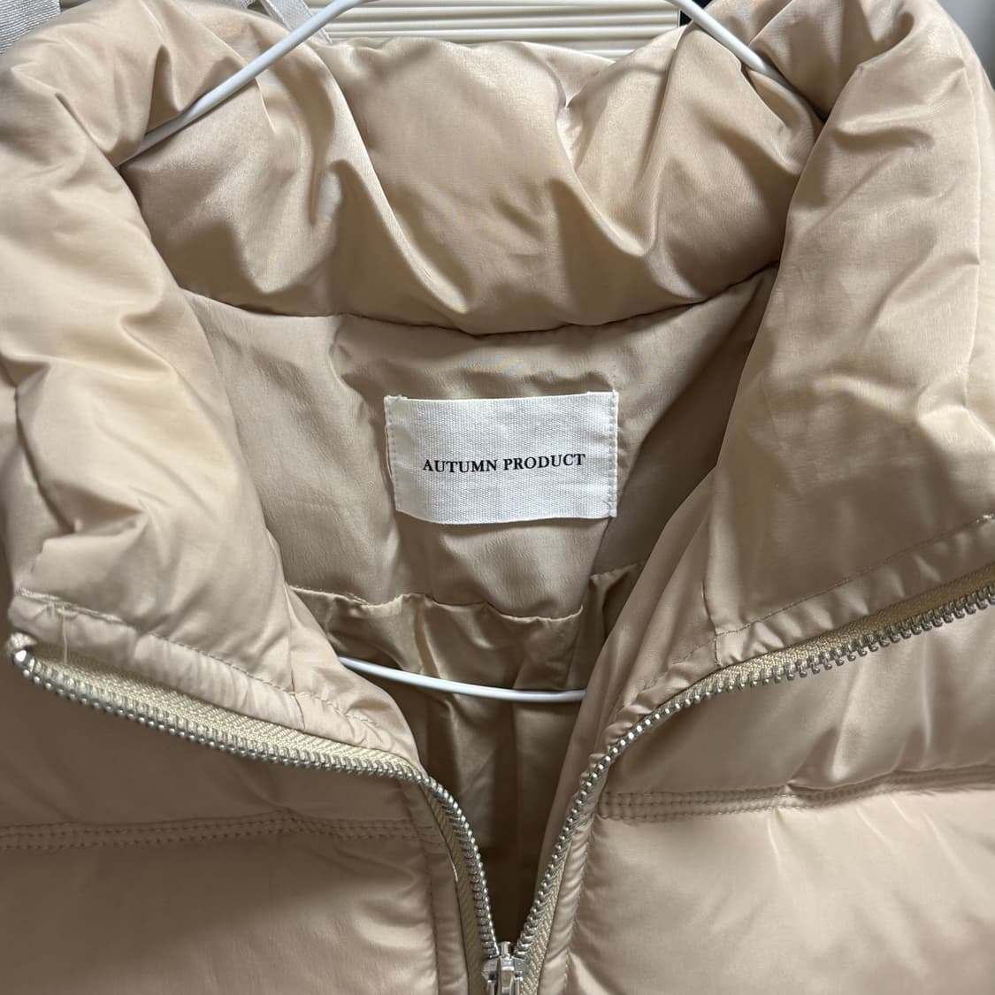 어텀 made 제작 숏패딩 베이지 autumn product 상품이미지7