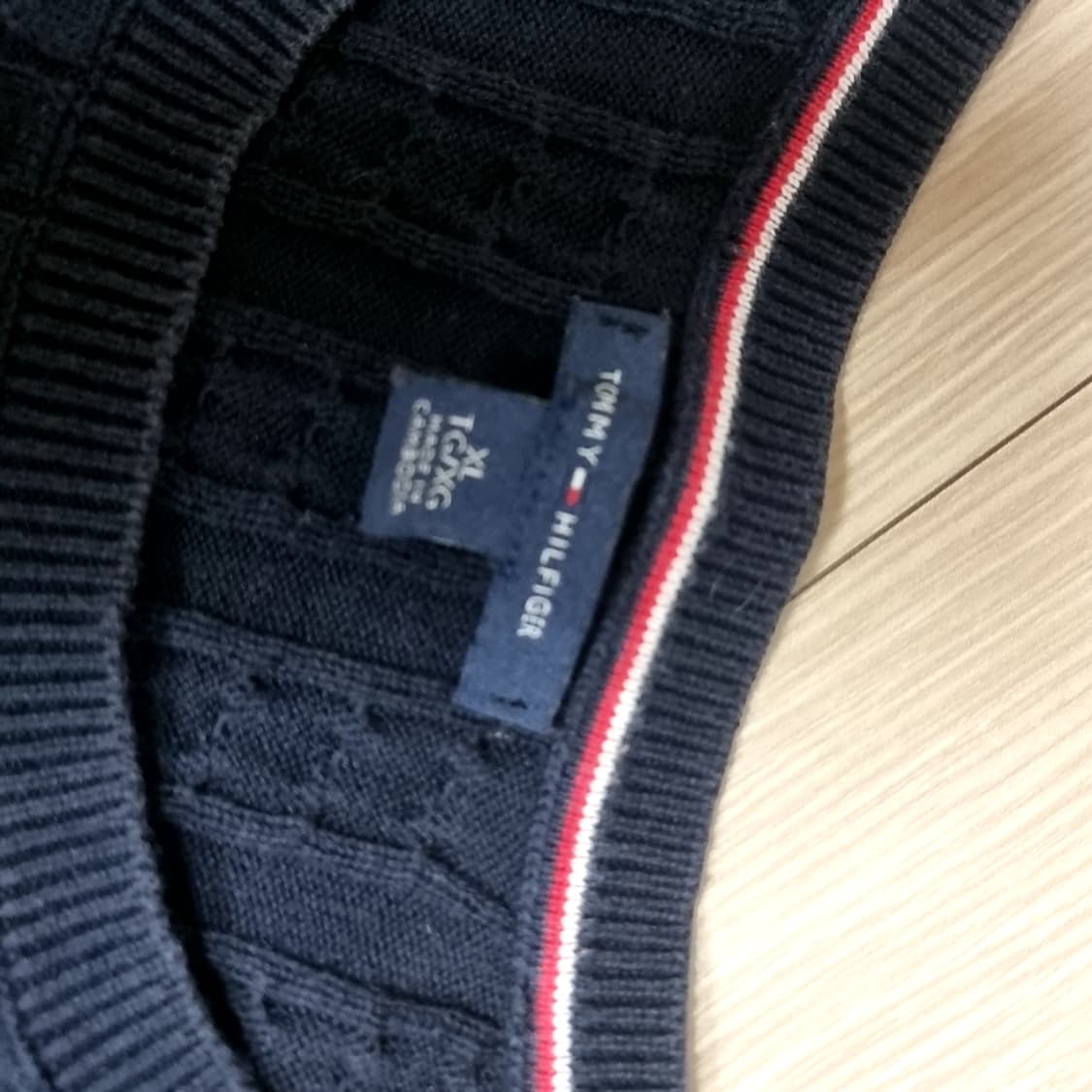 미제 타미힐피거 네이비 꽈배기 니트(100) 상품이미지3
