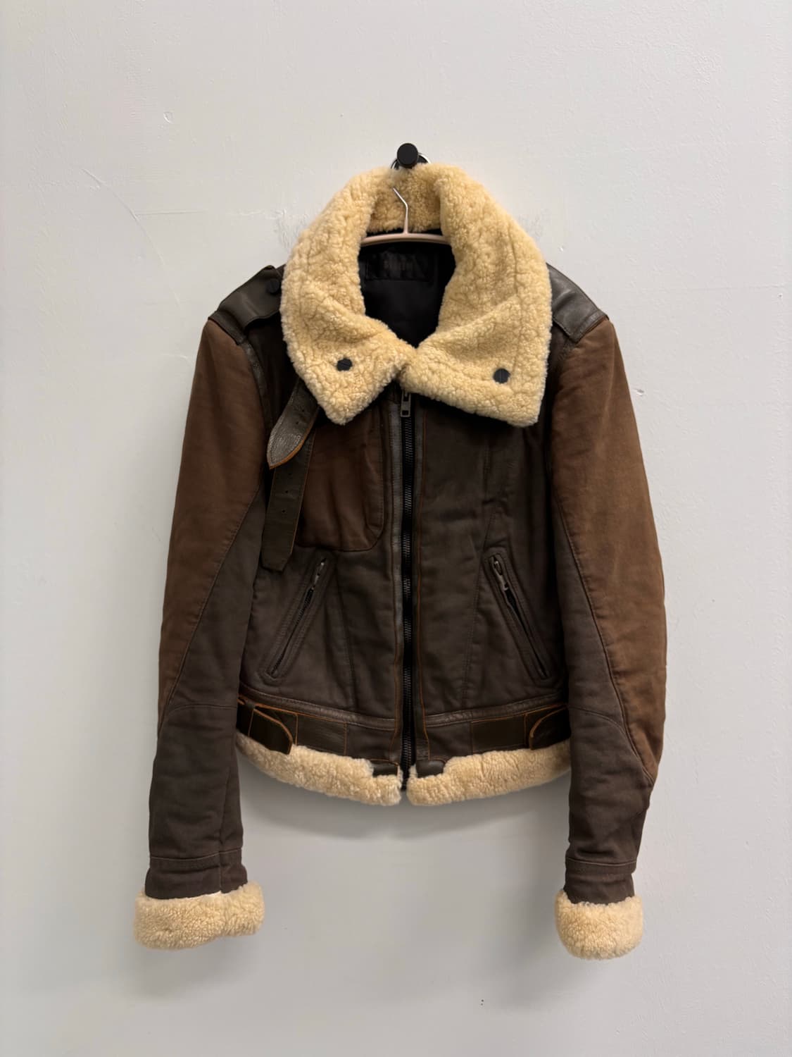 시스템(SYSTEM) 빈티지 레이어드 믹스 양털 무스탕 자켓 상품이미지1