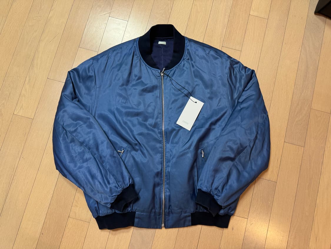 [3] A.presse 아프레쎄 빈티지 실크 비스코스 투어 자켓 네이비 상품이미지2