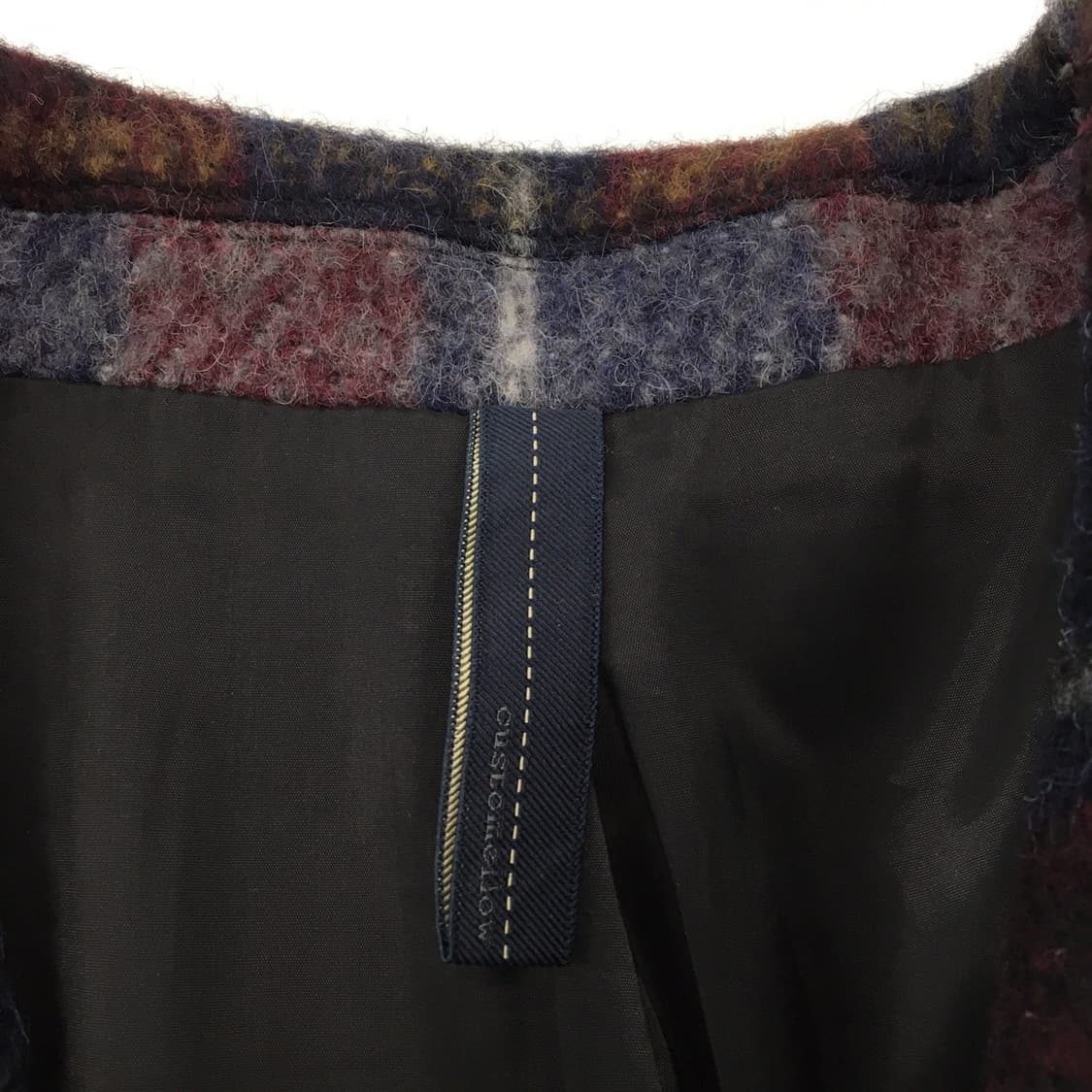 커스텀멜로우 체크 울 모직자켓 105 사이즈  상품이미지5