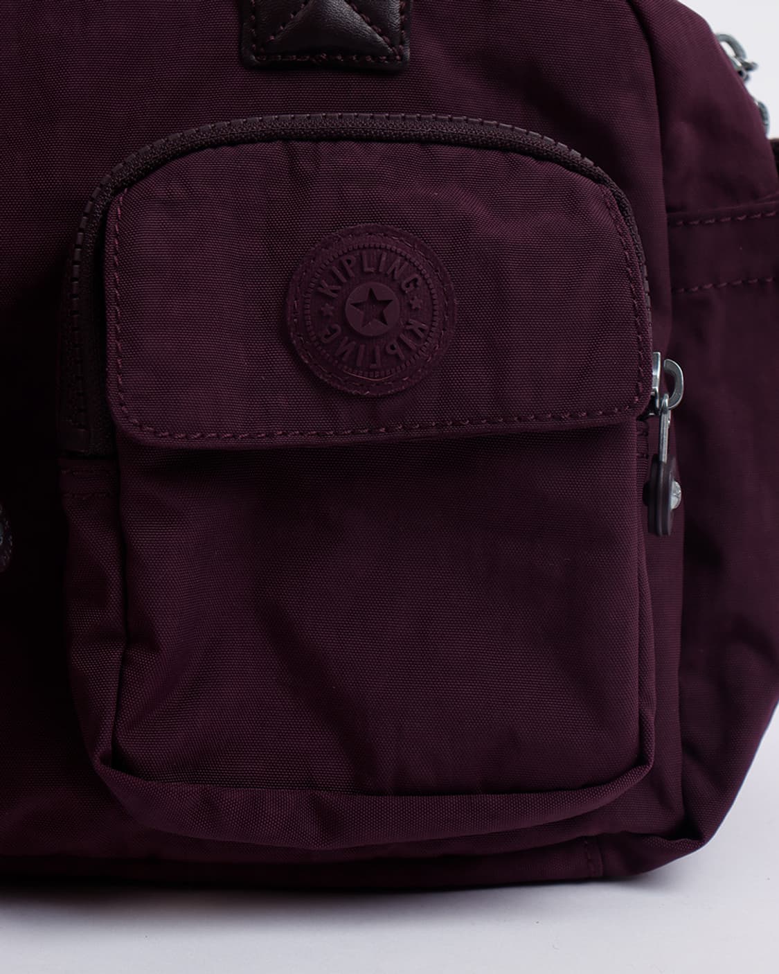 [Kipling] 버건디 멀티 포켓 나일론 토트백 상품이미지4