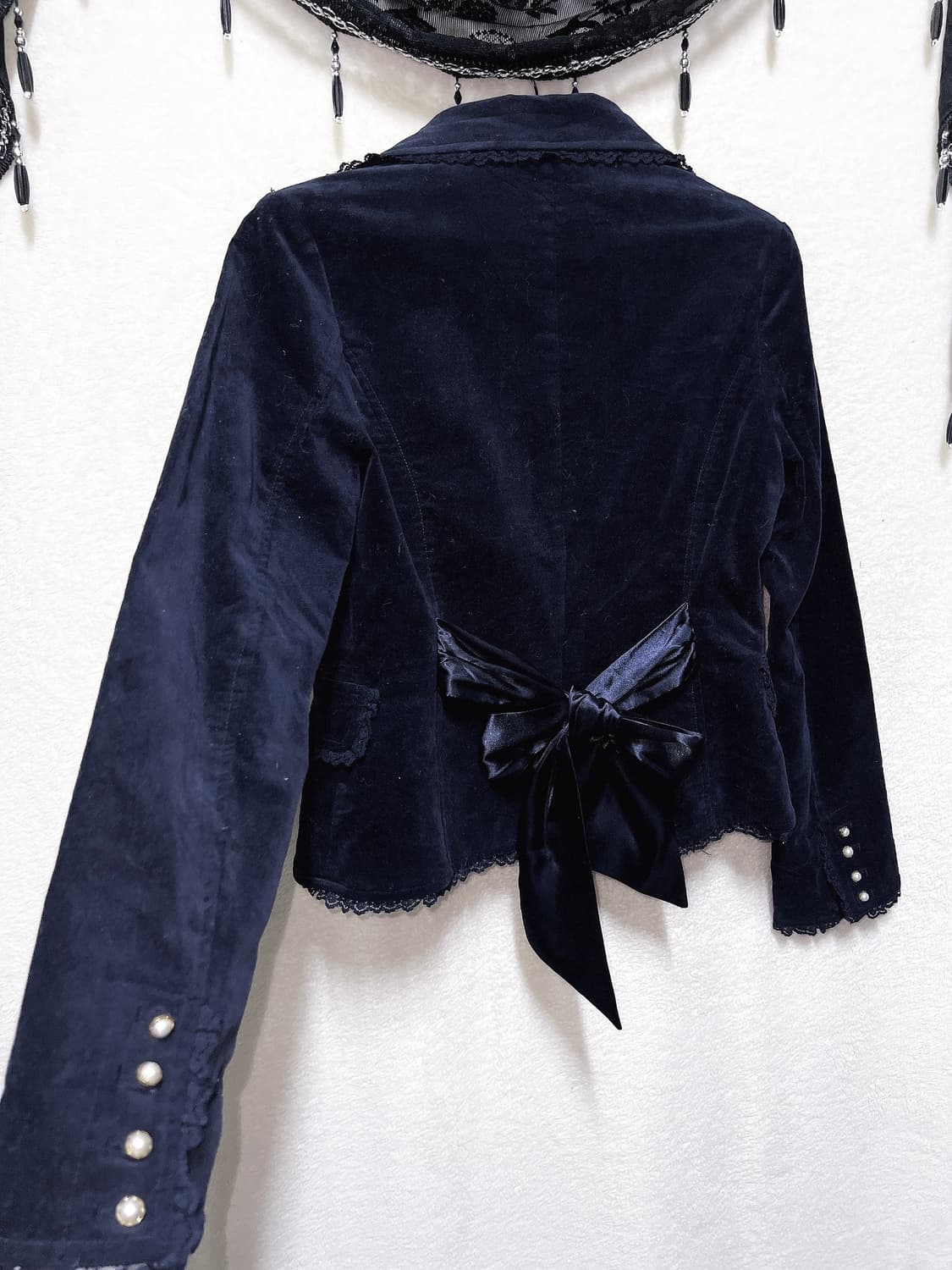 트랄라라 로맨틱고딕 고스로리 펑크 벨벳 레이스 리본 자켓 공겜여주 갸루 상품이미지5