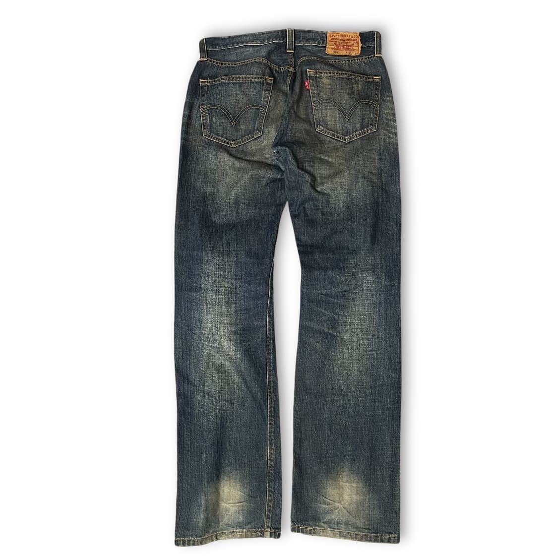 (32) 리바이스 501 32X33 진청 버튼플라이 워싱 데님 팬츠 상품이미지2