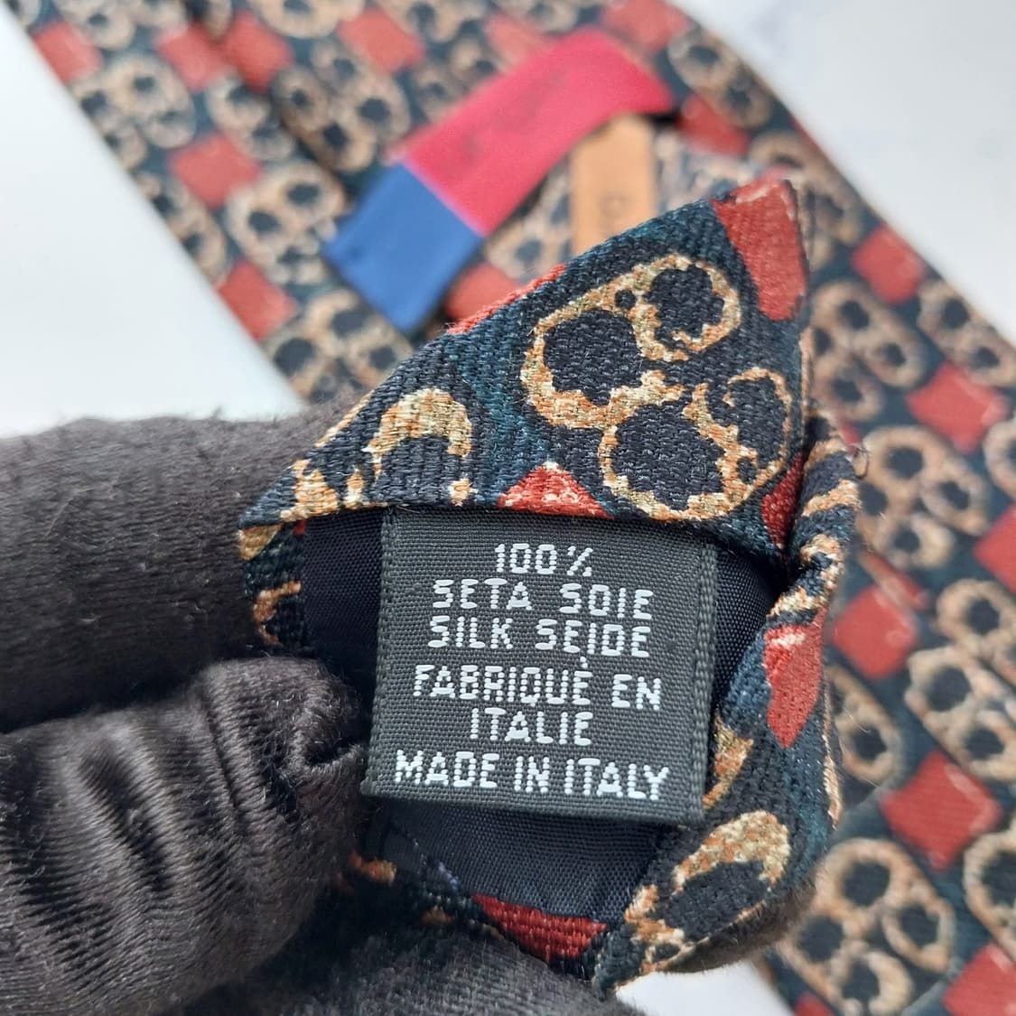 웅가로 실크 블랙 와인 패턴 넥타이 9.7cm A등급 K2531 상품이미지8