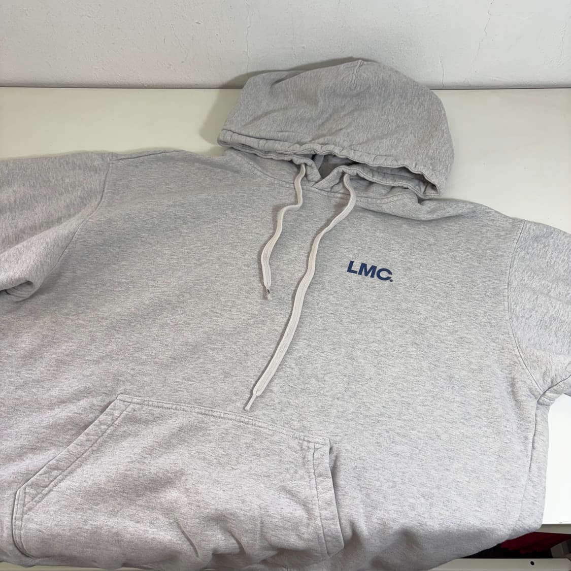 L LMC 엘앰씨 멜란지그레이 오버핏 스웻코튼 크롭후드티 상품이미지2