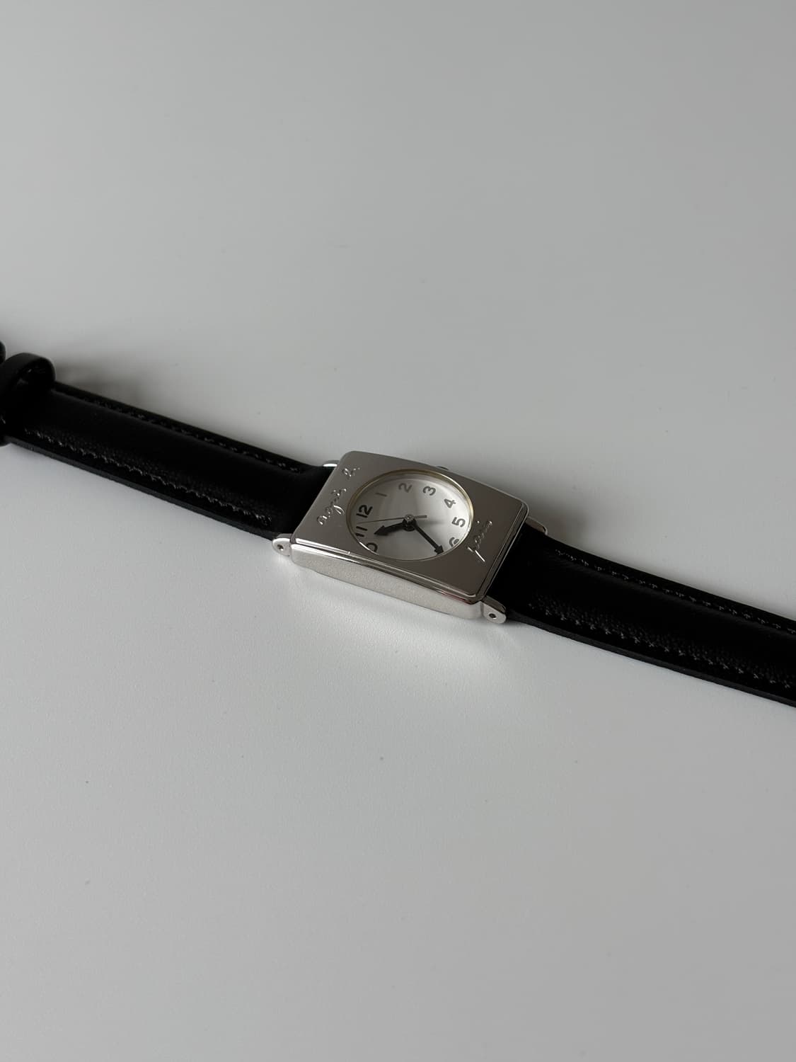 아네스베 Agnès b. 실버 스퀘어 쿼츠 여성 상품이미지7