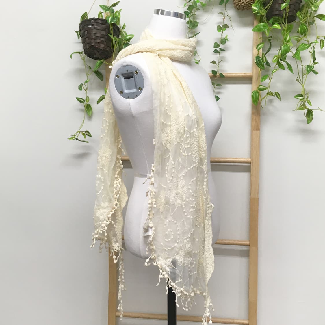 JPN/ 레이스스카프 아이보리스카프 모리걸스카프 모리룩스카프 상품이미지3