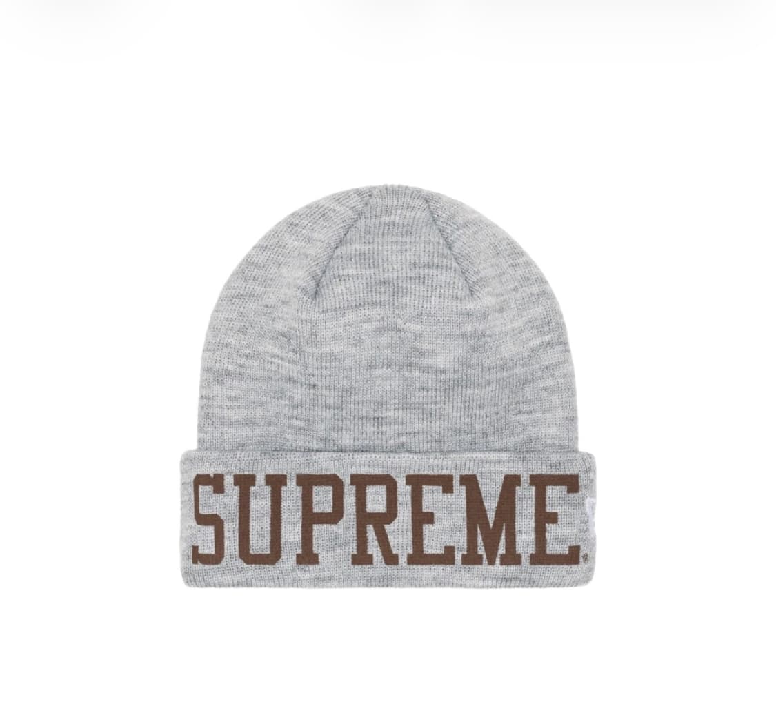 슈프림 뉴에라 바시티 비니 헤더 그레이 - 23FW 투어스 도훈 착용비니 상품이미지1