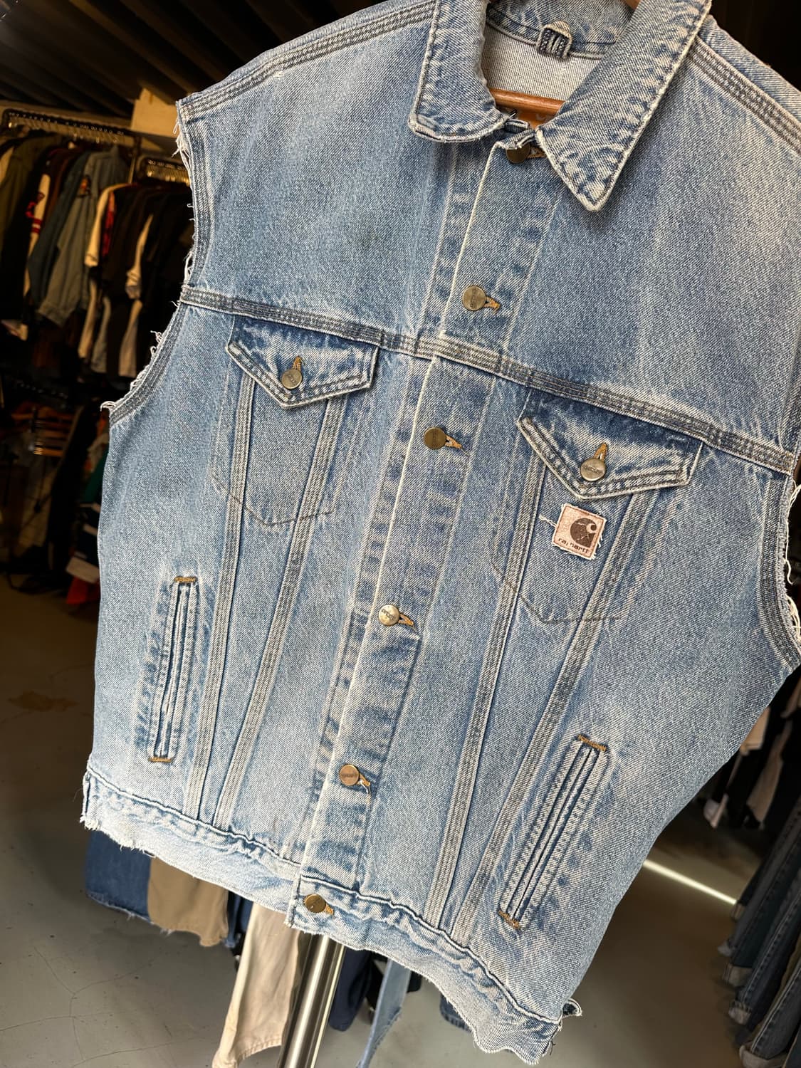 00s 칼하트 커스텀 데님 베스트 made in usa 상품이미지4