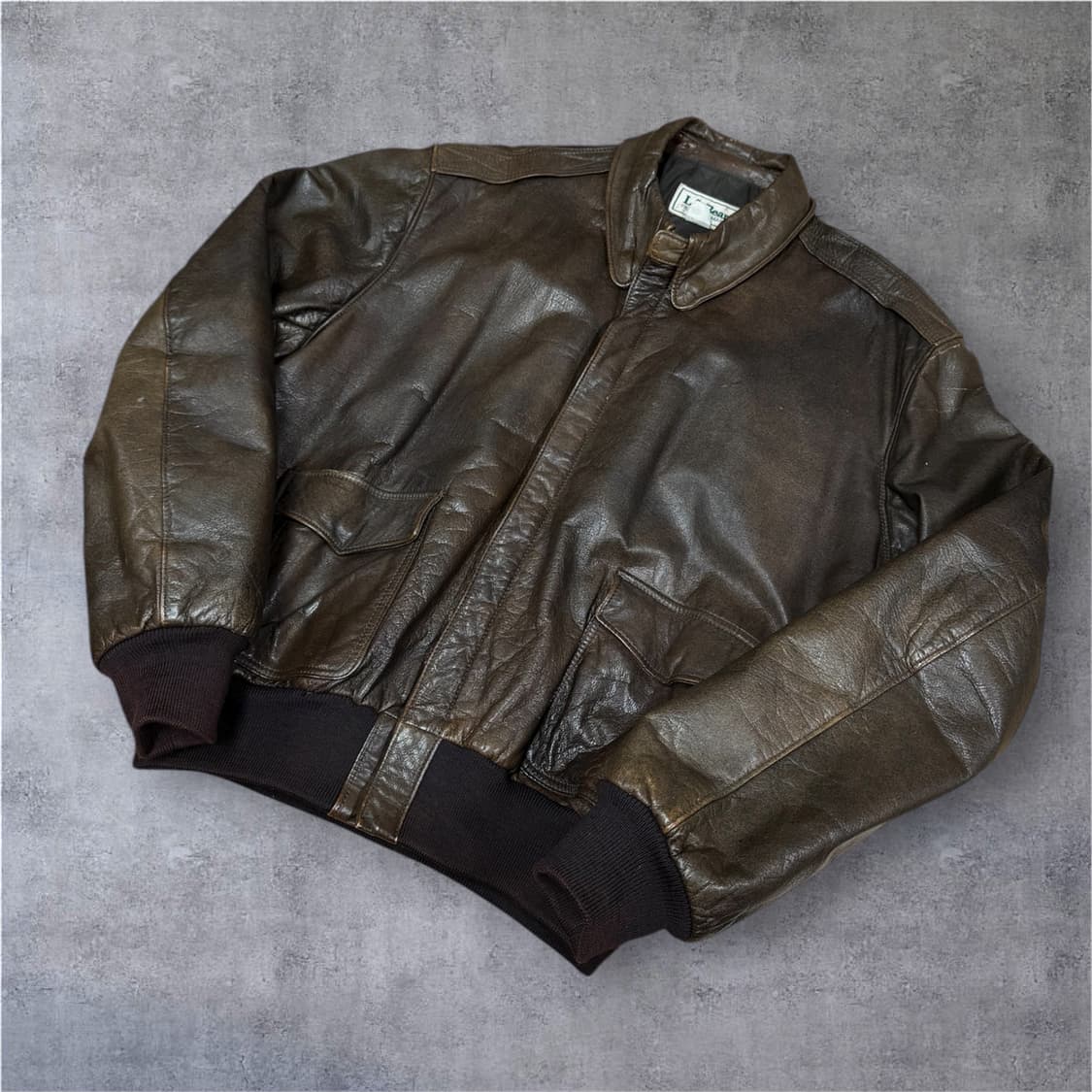 USA made)엘엘빈(llbean) A-2 레더자켓 46 상품이미지2