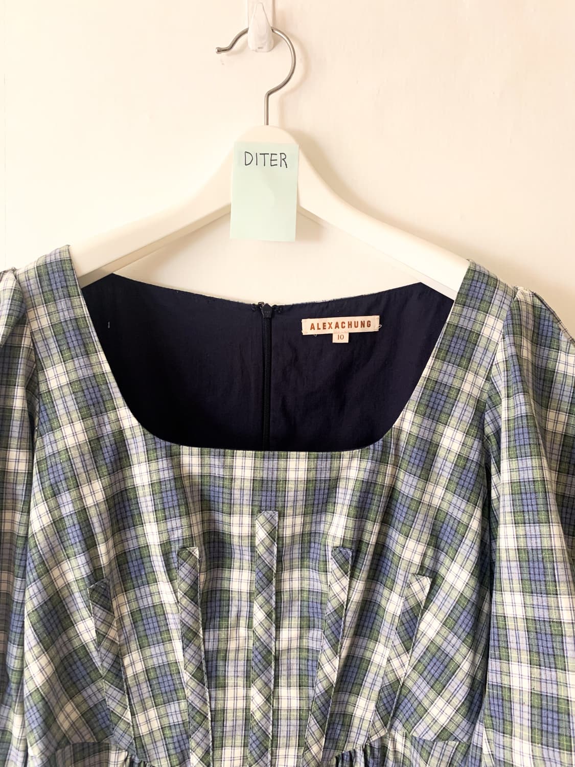 [EU38] 알렉사 청 체크 롱 원피스 상품이미지3