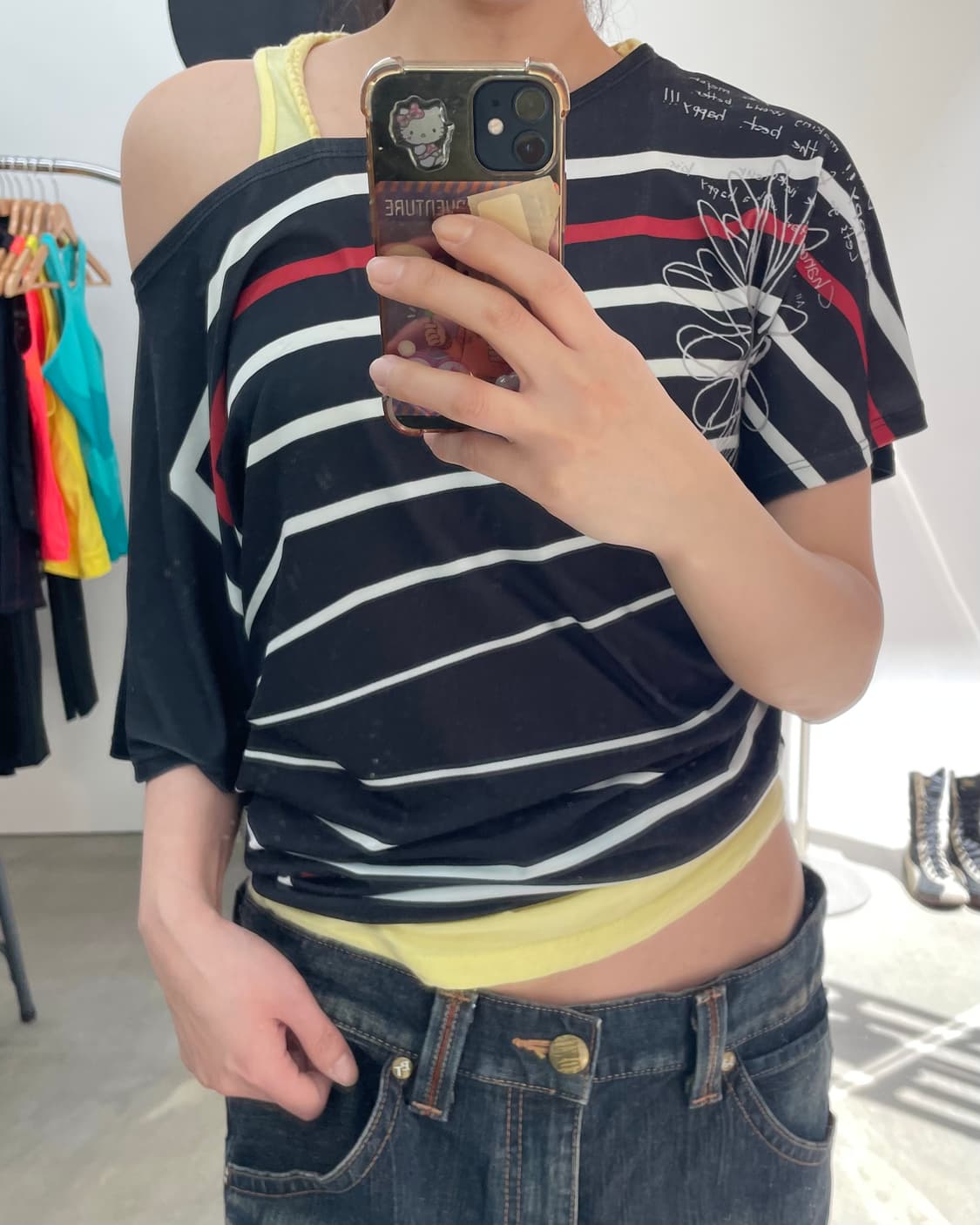 Desigual 스트라이프 드레이프 티셔츠 상품이미지1