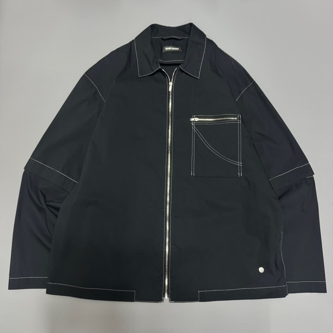 NULABEL CM1YOK42 블랙 레이어 코튼 혼방 집업 셔츠 자켓 상품이미지9