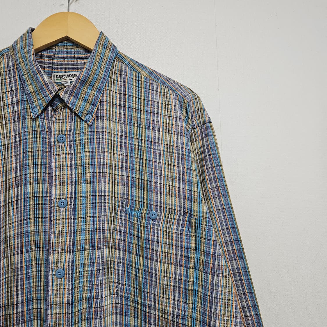 XL 52 미쏘니 스포츠 빈티지 퍼플 멀티체크 셔츠 상품이미지3