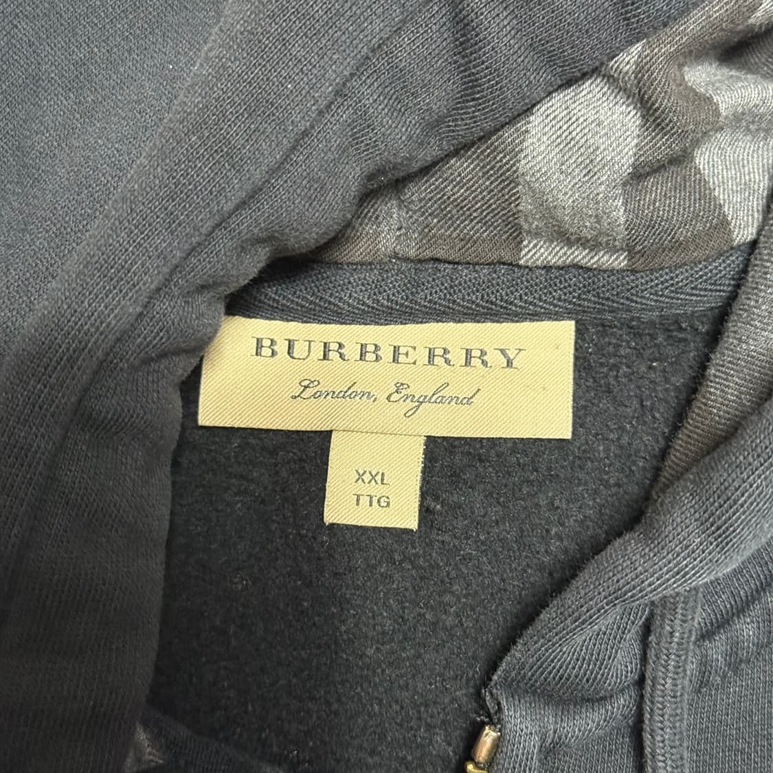 XXL 버버리 블랙 기모 후드 집업 상품이미지4