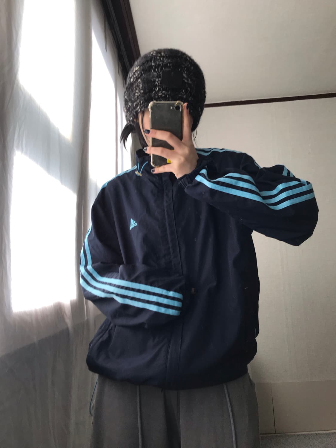 아디다스 네이비 연하늘 바람막이 상품이미지4