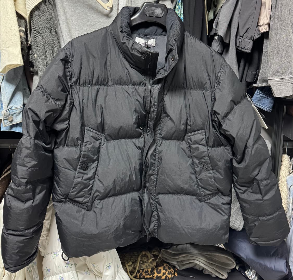 스톤아일랜드 25fw 크링클랩스 논후드 블랙 M 상품이미지1