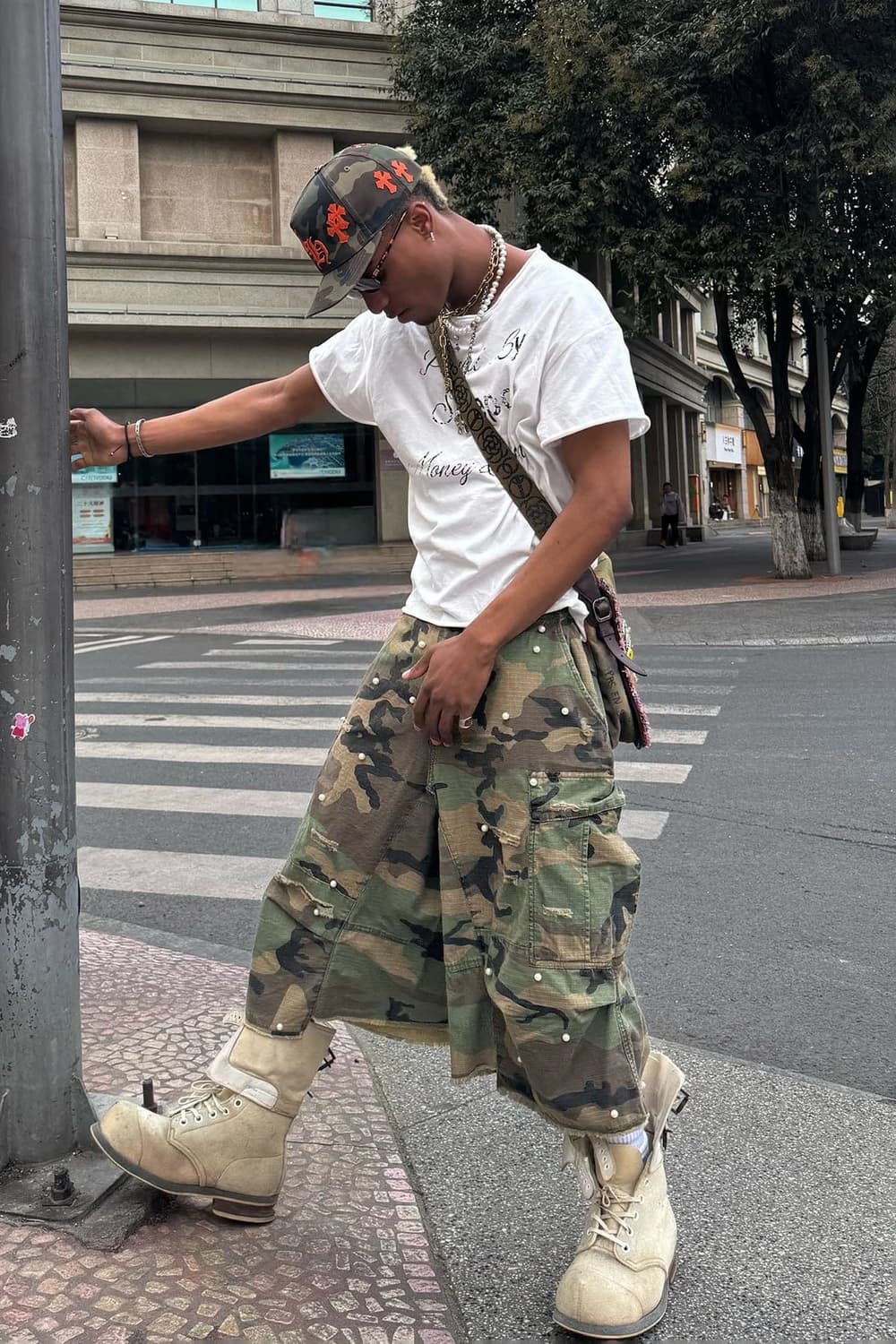 스팁씨 카모 진주 버뮤다 팬츠 반바지 쇼츠 L 상품이미지3