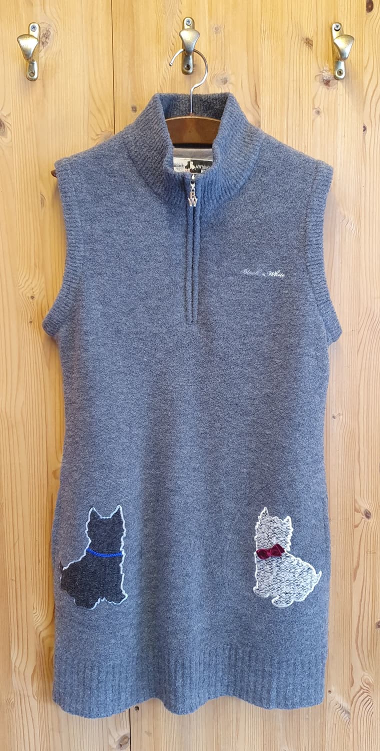 66.블랙&화이트 롱 방풍조끼 상품이미지2