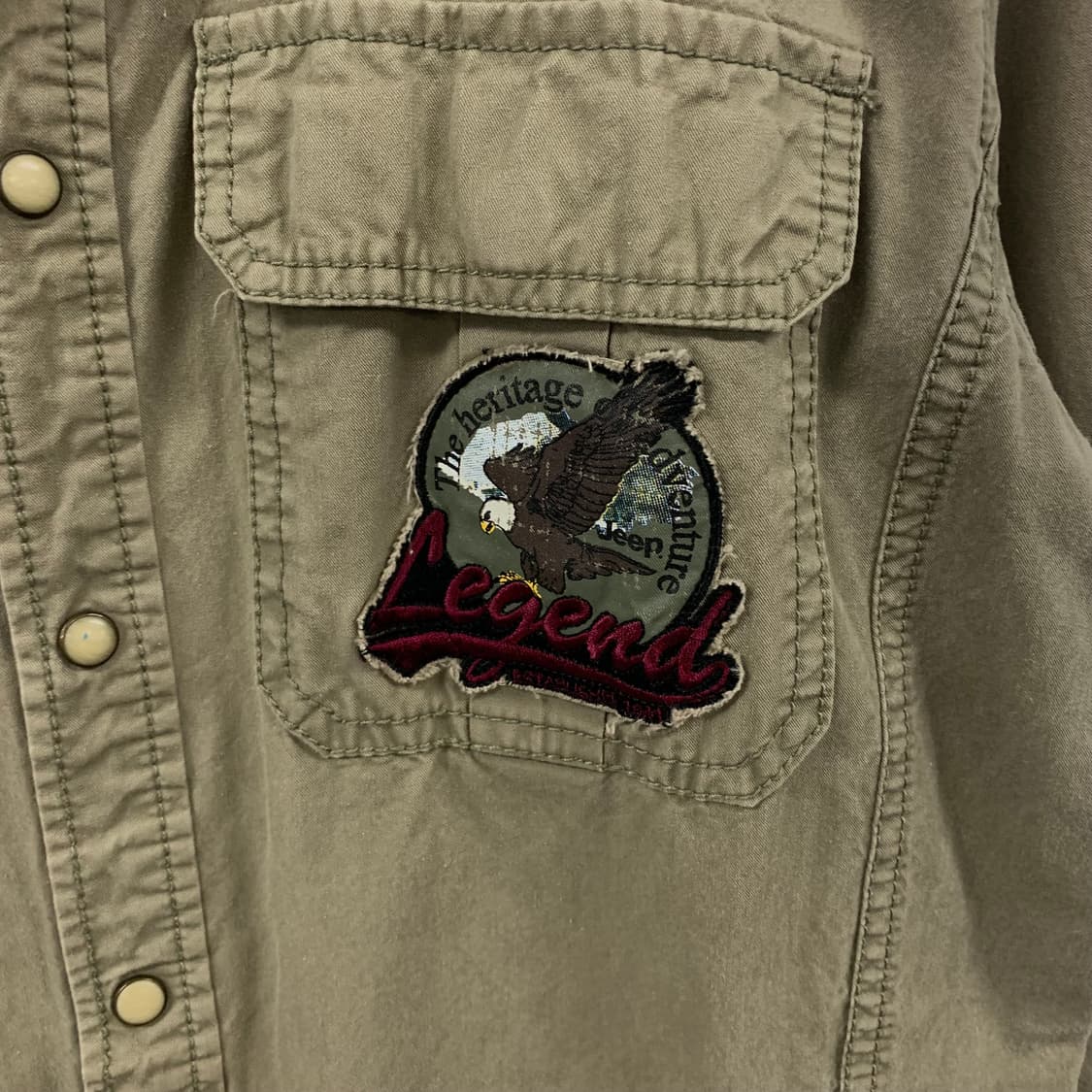 지프 y2k 와투케 카키 웨스턴 셔츠 상품이미지5