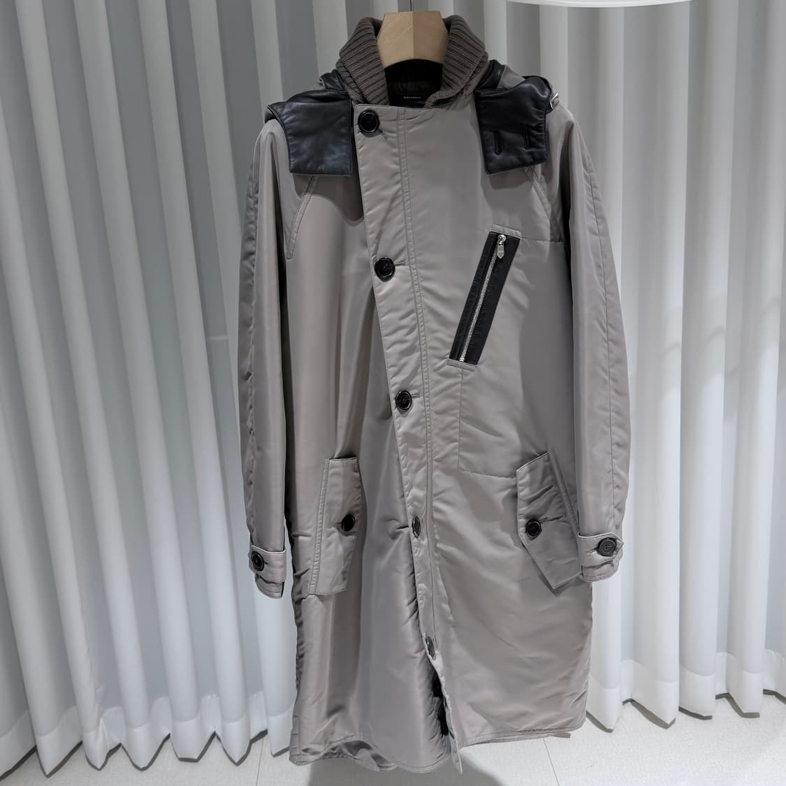 (A+/46) / 에르메스 양가죽 손목 로고 롱자켓 롱코트 상품이미지3