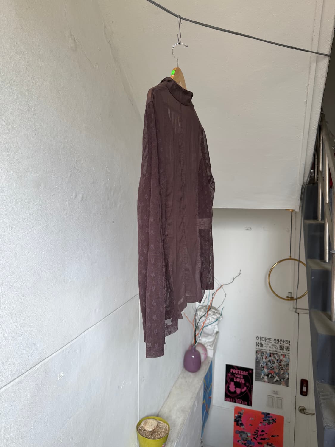 에스닉 하구미 시스루 레이어드 블라우스 상품이미지7