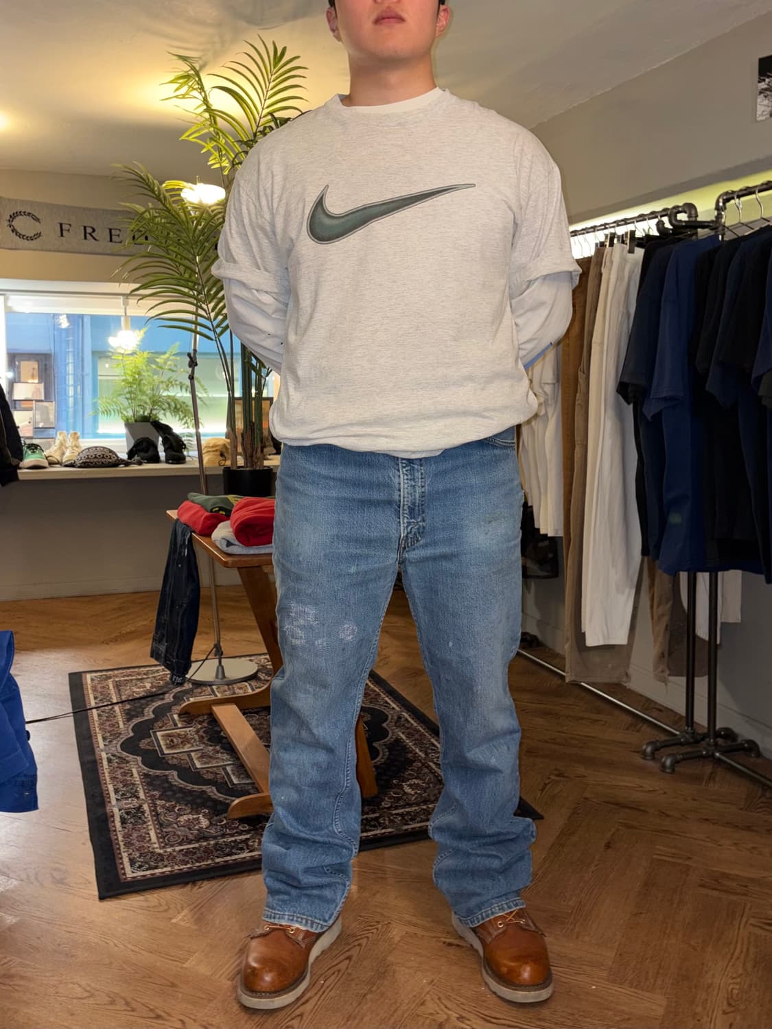 90’s Nike big swoosh logo print T-shirt  상품이미지3