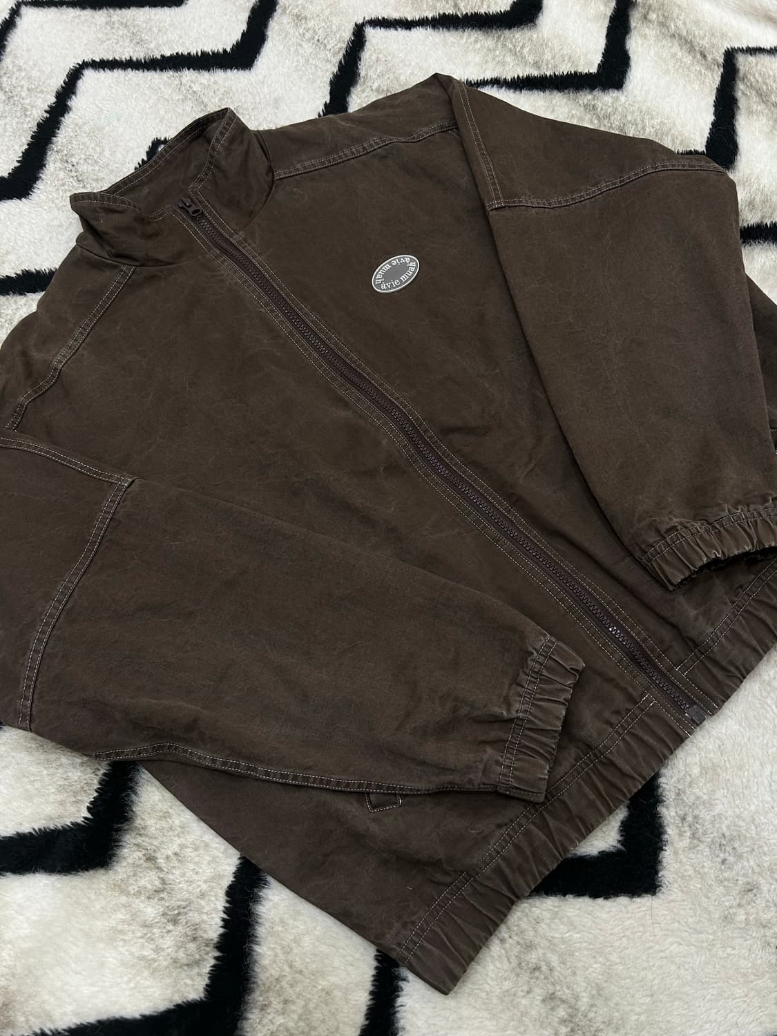 아비에무아 워시드 오버핏 자켓/브라운 상품이미지4