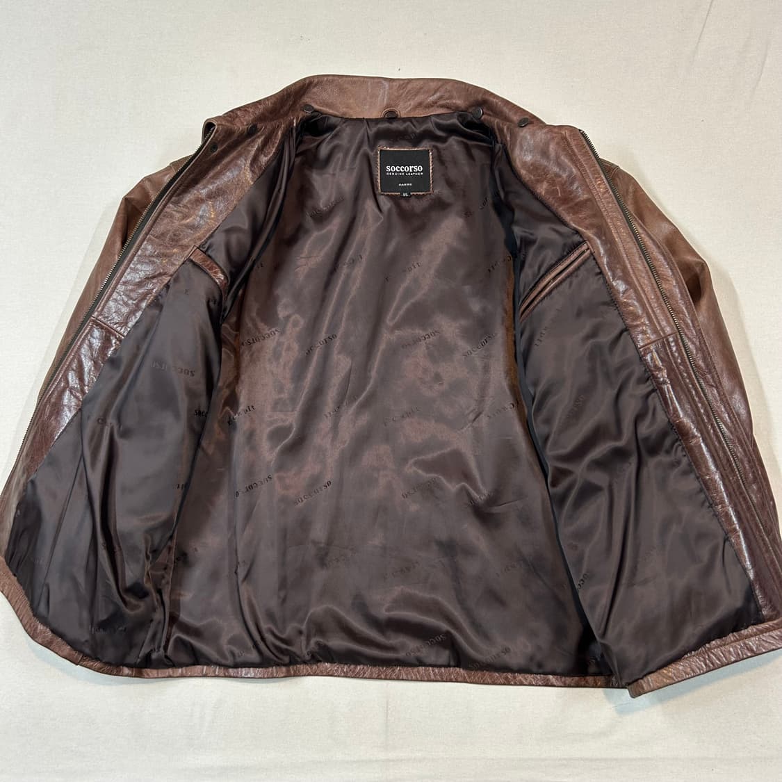 L) SOCCORSO 소가죽 무스탕 레더 자켓 상품이미지4