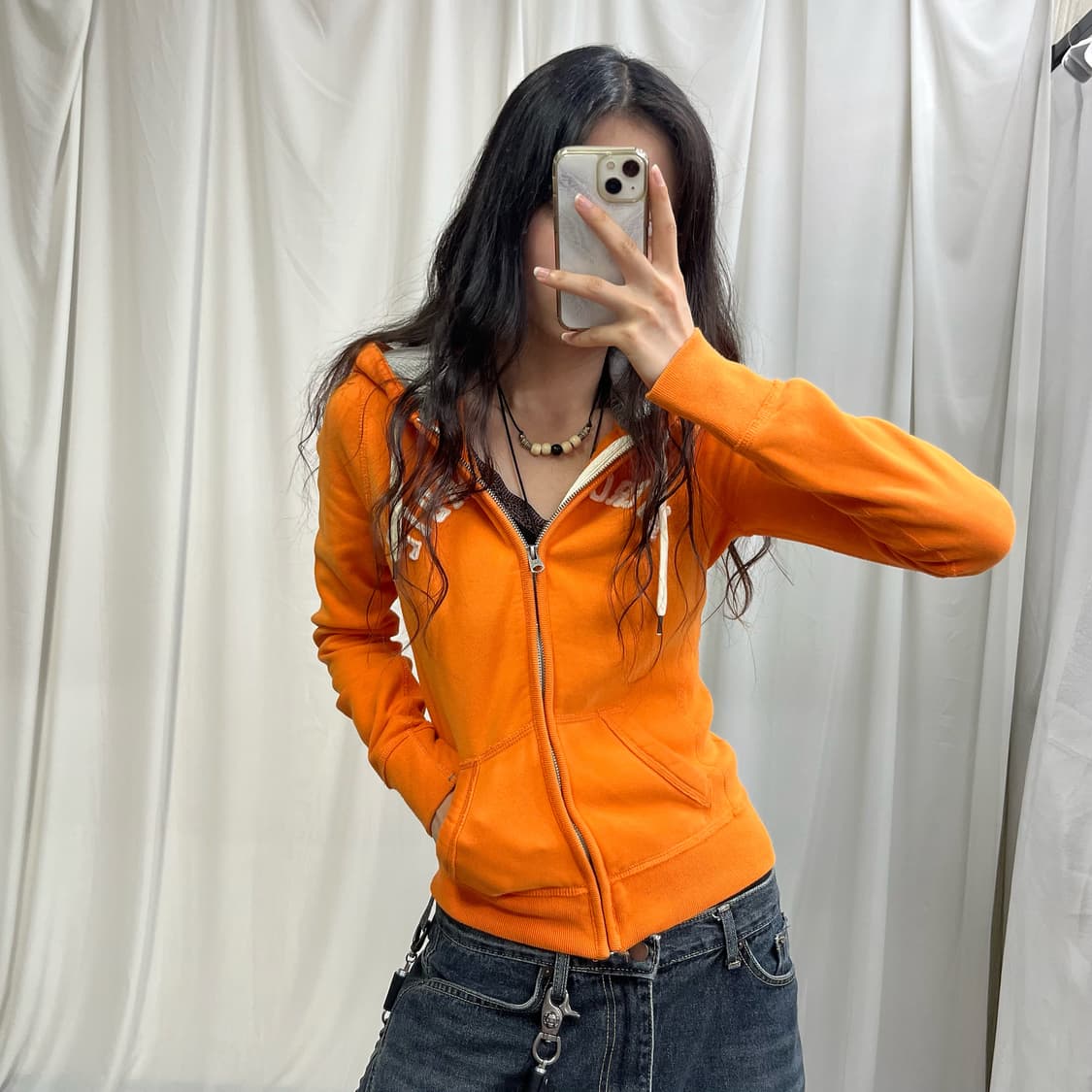Abercrombie orange hood zip-up 상품이미지2