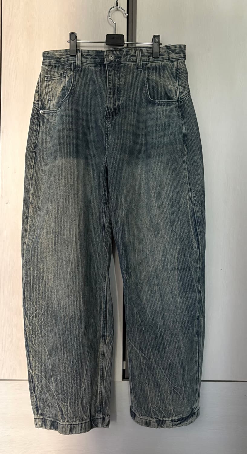 후브스 - 커브드 립 데님 팬츠 [페이드 블루] 상품이미지3