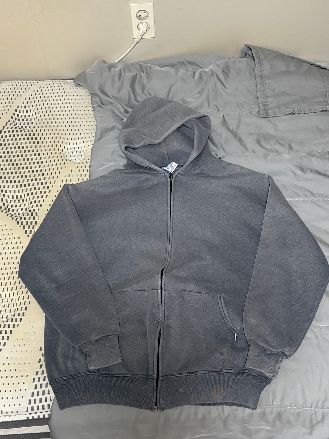 00s Russell Hoodie zip-up 차콜 XL 상품이미지2