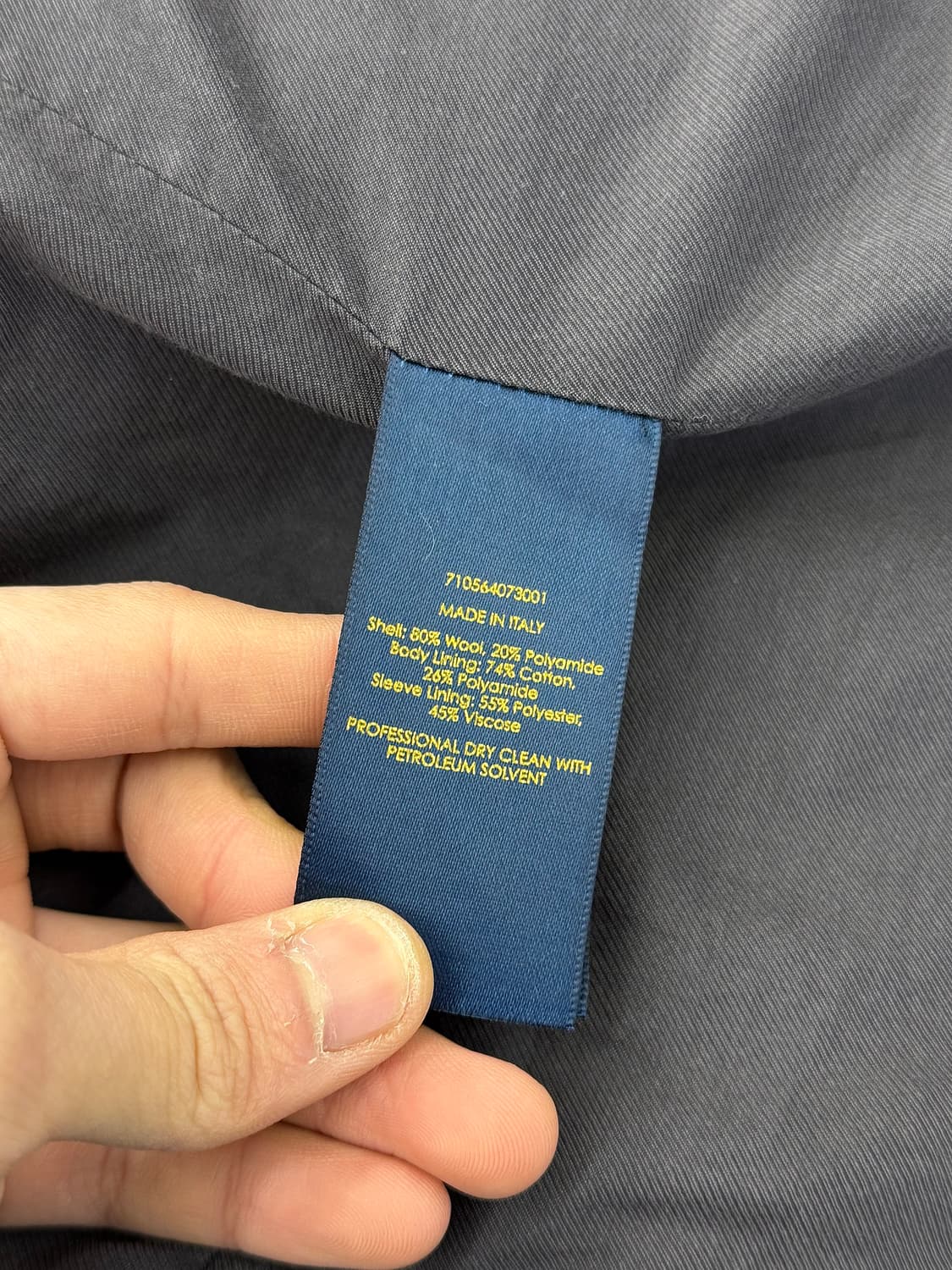 폴로 랄프로렌 네이비 울 블랜드 더블 브레스티드 숏 코트 상품이미지8