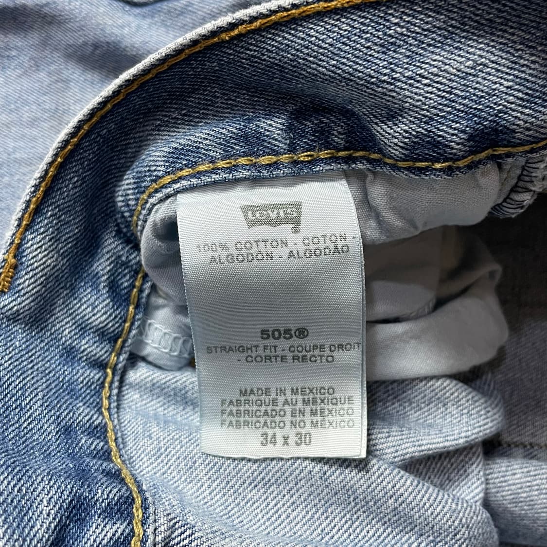 (34) 리바이스 505 34X30 중청 데님 팬츠 스트레이트핏 상품이미지6