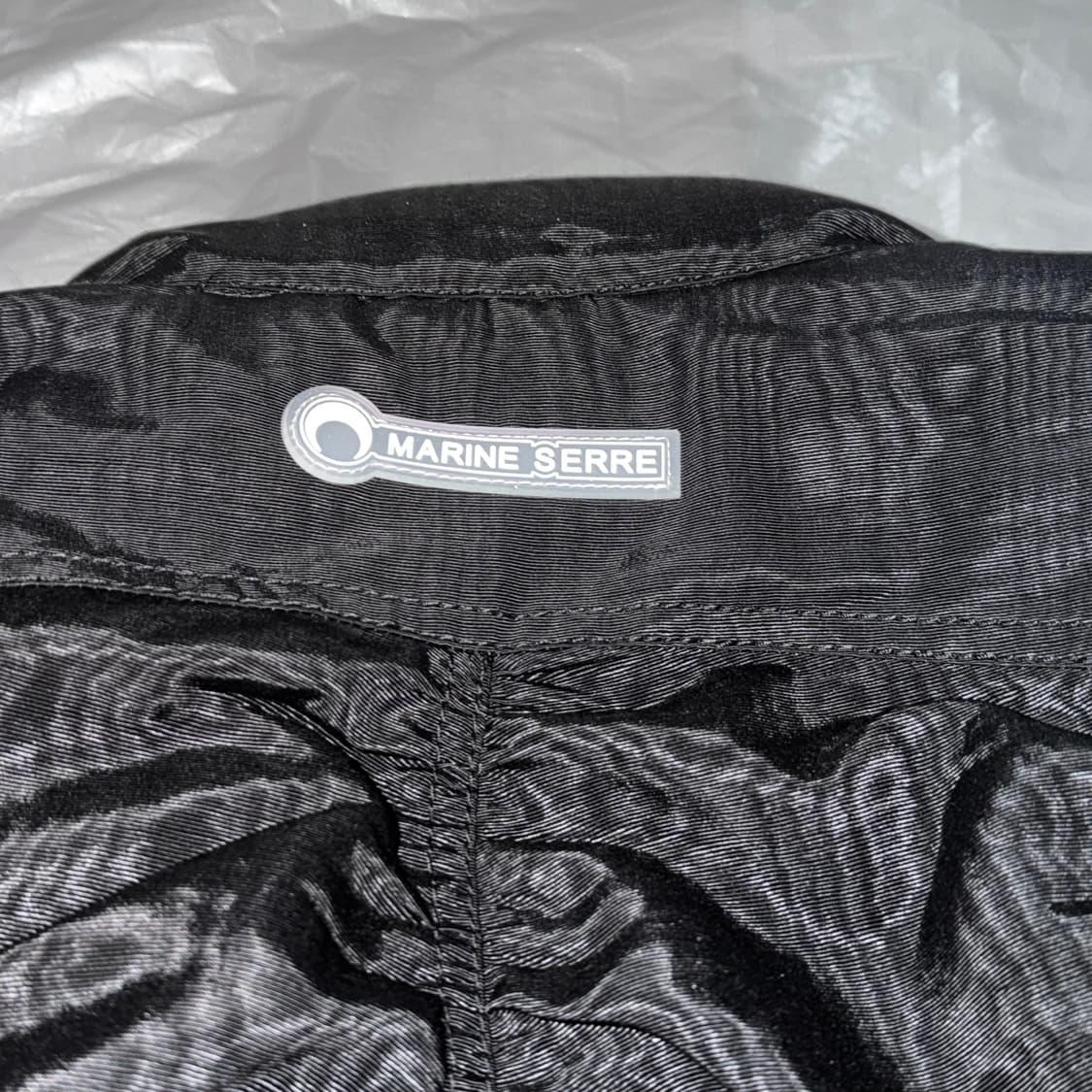 마린세르 모아레 크롭 푸퍼 봄버 재킷 상품이미지5