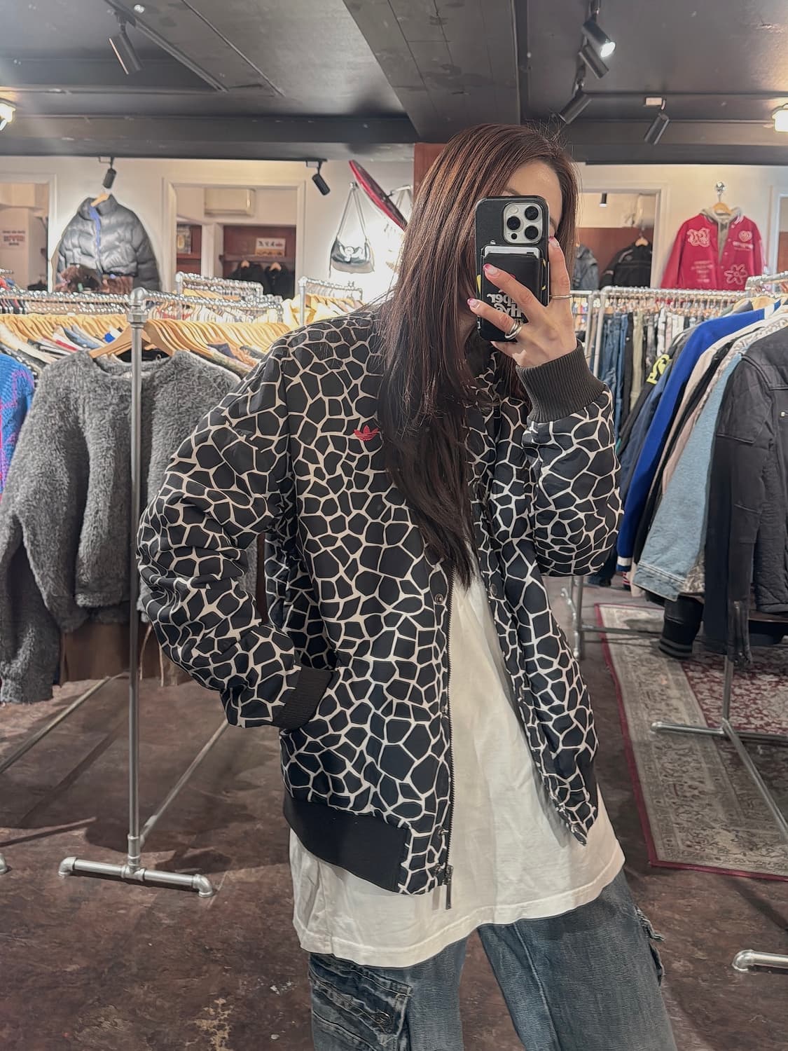 아디다스 애니멀 패턴 블루종 봄버 자켓 M 상품이미지6