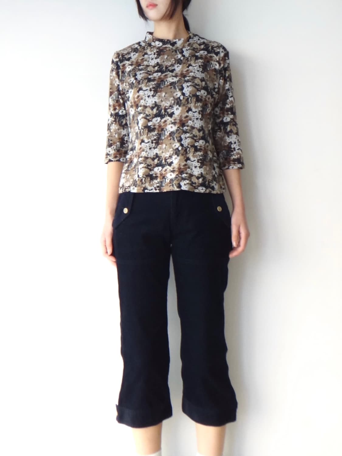 Flower polka pattern midi top 상품이미지4